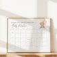 Bear Guess the Arrival Calendar Game, Guess the Birth Due Date, Bear with Pink Balloons, Girl Baby Shower, Template Download TEMPLETT