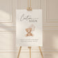 Custom Editable Sign Teddy Bear with Beige Balloons, Boy Girl Baby Shower, Gender Neutral, Sprinkle, Bearly Wait, Template Download TEMPLETT