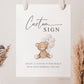 Custom Editable Sign Teddy Bear with Beige Balloons, Boy Girl Baby Shower, Gender Neutral, Sprinkle, Bearly Wait, Template Download TEMPLETT