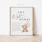 Late Night Diapers Baby Shower Game Sign, Teddy Bear White Balloons, Girl Boy Baby Shower, We Can Bearly Wait, Template Download TEMPLETT