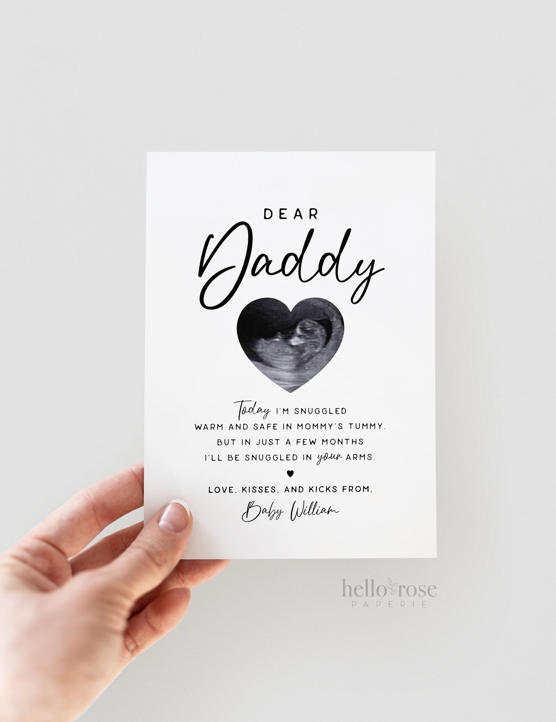 Dear Daddy Gift for First Time Dad, Sonogram Ultrasound Gift from Kids, Fathers Day Pregnancy Announcement . Minimalist PRINTABLE DOWNLOAD