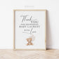 Thank You for Showering Baby with Love Baby Shower Sign, Bear with White Balloons, Boy Girl Baby Shower Sprinkle, Template Download Templett