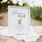 Momosa Bar Sign, Printable Baby Shower Mimosa Bar, Bear with White Balloons, Girl Boy Baby Shower, Baby Sprinkle, Template Download Templett