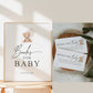 Books for Baby Printable Sign and Cards, Teddy Bear with White Balloons, Boy Girl Baby, Couples Shower, Can Bearly Wait, Template Download