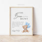 Baby Bear Hunt Baby Shower Game Sign, Teddy Bear with Blue Balloons, Boy Baby Shower, Baby Sprinkle, We Can Bearly Wait, Template Download