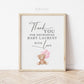 Thank You for Showering Baby with Love Baby Shower Sign, Bear with Pink Balloons, Girl Baby Shower, Sprinkle, Template Download Templett