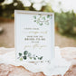 Recipe Cards and Sign Bridal Shower Printable . Leave Your Recipe Card Here for the Bride . Greenery and Gold . Instant Download G2
