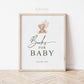Books for Baby Printable Sign and Cards, Teddy Bear with White Balloons, Boy Girl Baby, Couples Shower, Can Bearly Wait, Template Download