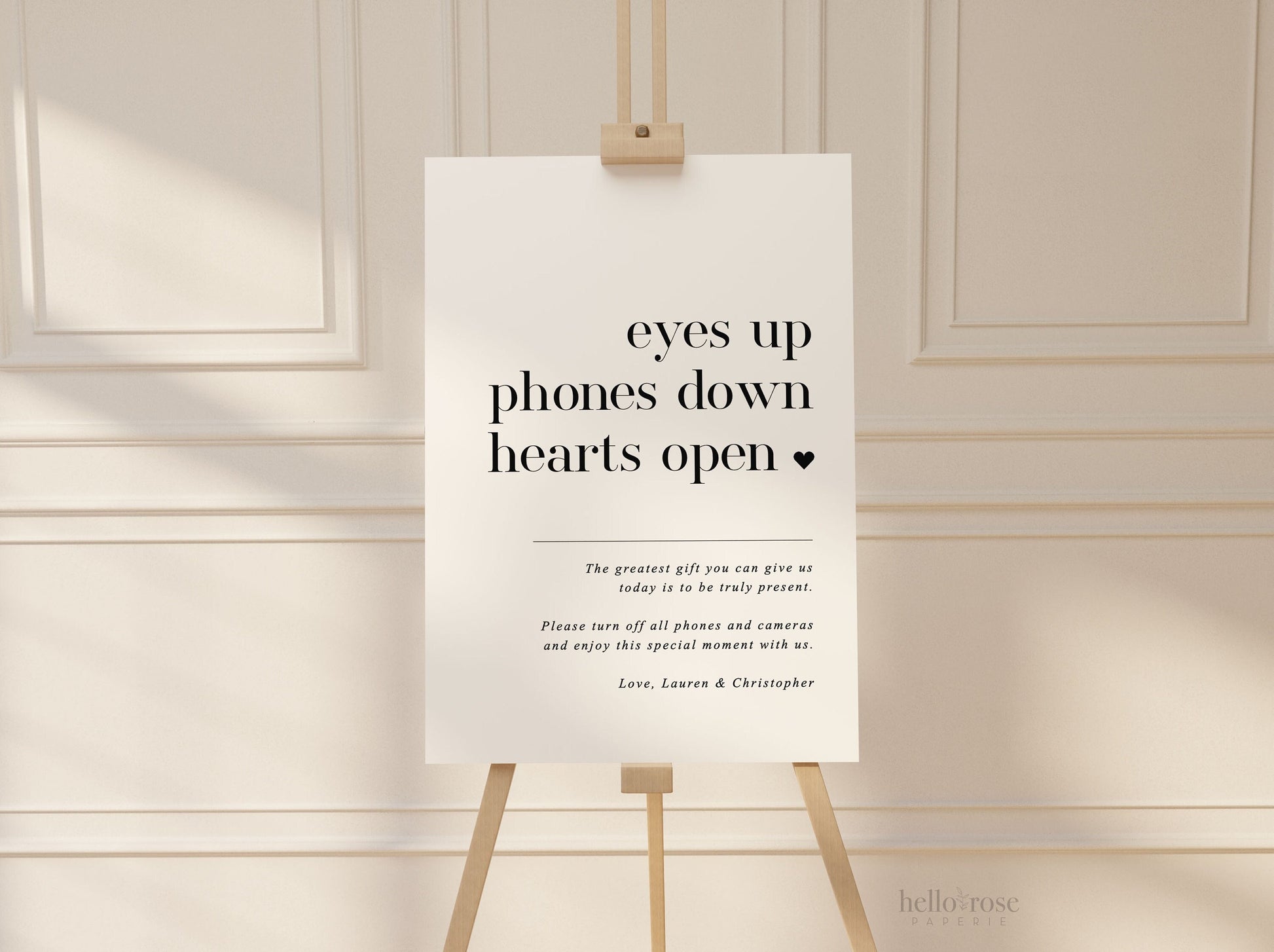 Unplugged Ceremony Wedding Sign . No Phones Minimalist Wedding Welcome Template . PRINTABLE Editable Poster . Instant Download Templett