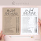 He Said She Said PRINTABLE Bridal Shower Game . Couples Shower Bachelorette Party . Kraft + Minimalist . Editable Template Download Templett