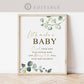 Lets Make a Baby Game Sign . Play Dough Baby . Boy Girl Neutral Shower . Greenery Gold . PRINTABLE Editable Template Download Templett G2-T