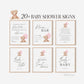 Bear Bundle of 20+ Baby Shower Signs . Teddy with Pink Balloons, Girl Baby Shower, We Can Bearly Wait, Editable Template Download Templett