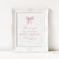 Thank You for Showering Baby With Love Pink Bow Baby Shower, Favors Sign, Girl Baby Sprinkle, Editable Template Digital Download TEMPLETT