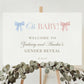 Welcome Sign Oh Baby Gender Reveal, He or She What Will Baby Be, Pink and Blue Bows Baby Gender Reveal, Template Instant Download TEMPLETT
