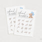 Animal Babies Baby Shower Game, Bear with Blue Bow Balloons, Boy Teddy Bear, We Can Bearly Wait, Editable Template Download TEMPLETT