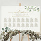 Seating Chart Wedding Poster Template . Wedding Assigned Seating Table Sign . Greenery and Gold . PRINTABLE Editable Text Templett G2-T