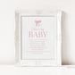 Don't Say Baby Pink Bow Baby Shower Game, Girl Baby Sprinkle, Clothespin Game, Editable Template Digital Download TEMPLETT