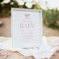 Don't Say Baby Pink Bow Baby Shower Game, Girl Baby Sprinkle, Clothespin Game, Editable Template Digital Download TEMPLETT