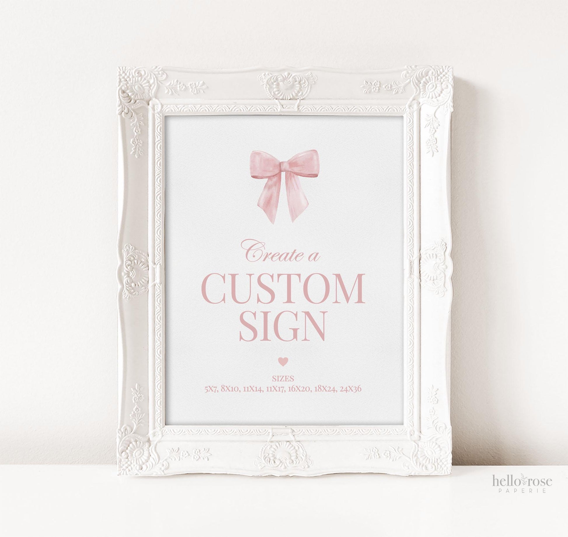 Custom Editable Sign Pink Bow, Baby Shower Baby Sprinkle, First Birthday Girl, Template Digital Download TEMPLETT