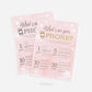 Whats on Your Phone Baby Shower Game Printable, Pink Silver and Gold, Winter Girl Shower, Baby its Cold Outside, Printable Instant Download