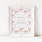Bow Welcome Sign, Pink Bow Baby Shower, Girl Baby Sprinkle, Birthday, Couples Shower, Editable Template Digital Download TEMPLETT