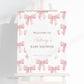 Bow Welcome Sign, Pink Bow Baby Shower, Girl Baby Sprinkle, Birthday, Couples Shower, Editable Template Digital Download TEMPLETT