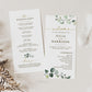 Wedding Program Editable Template . Ceremony Program. Greenery and Gold Modern Boho Wedding . Printable Instant Download TEMPLETT