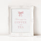 Coffee and Tea Sign, Pink Bow Baby Shower, Sprinkle, Bridal Shower, First Birthday, Drinks Table Sign, Editable Template Download TEMPLETT