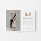 Gender Reveal Thank You Card with Photo, Boho Minimalist Baby Shower, Gender Neutral, PRINTABLE Template Templett Instant Download GR2-T