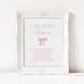 Late Night Diapers Bow Game Sign, Pink Watercolor Bow, Girl Baby Shower Bow Game, Editable Template Digital Download TEMPLETT