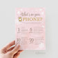 Whats on Your Phone Baby Shower Game Printable, Pink Silver and Gold, Winter Girl Shower, Baby its Cold Outside, Printable Instant Download