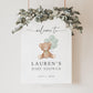 Bear Welcome Sign with Bow and Sage Green Balloons, Girl Boy Neutral Baby Shower Sprinkle, We Can Bearly Wait, Editable Template TEMPLETT