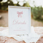 Drinks Sign, Pink Bow Baby Shower, Sprinkle, Bridal Shower, First Birthday, Party Drink Table Sign, Editable Template Download TEMPLETT