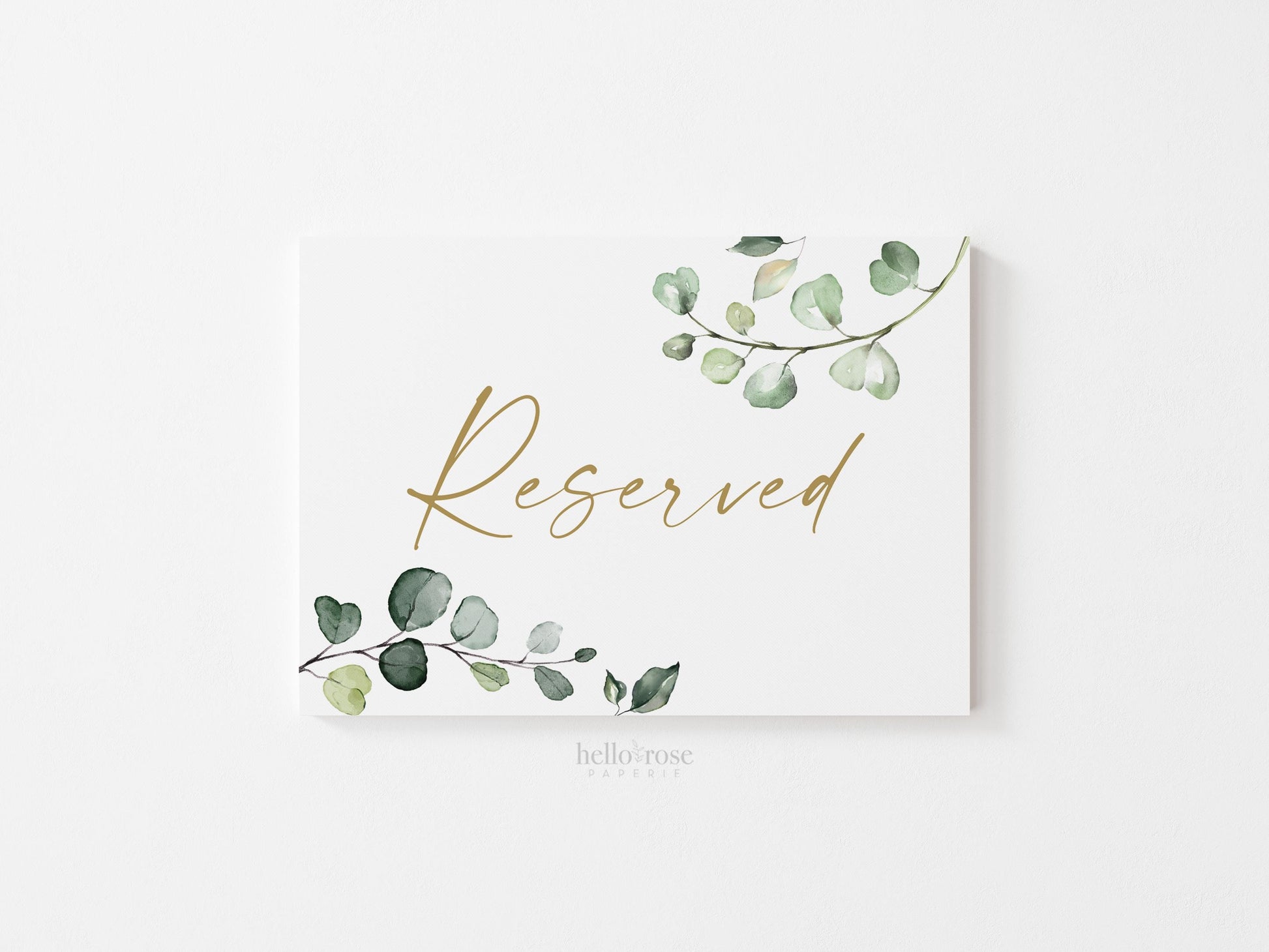 Reserved Wedding Chair Row Hanging Sign . Chair Tag . Greenery + Gold . Boho Wedding Decor . Printable Instant Digital Download G2
