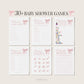 Pink Bow Baby Shower Bundle of 30+ Baby Shower Games, Girl Baby Shower Sprinkle, Bow Theme, Editable Template Download Templett