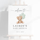 Bear Welcome Sign with Bow and Sage Green Balloons, Girl Boy Neutral Baby Shower Sprinkle, We Can Bearly Wait, Editable Template TEMPLETT