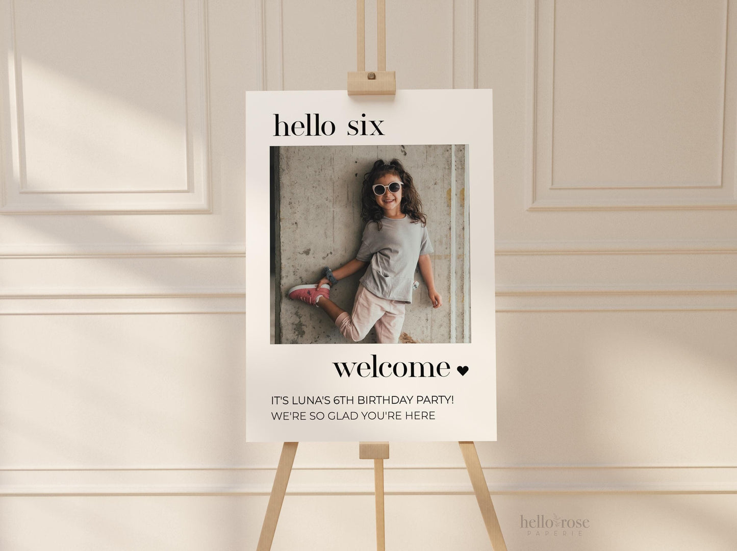 Kids Birthday Welcome Sign, Hello Photo Sign, Boy or Girl First Second Third Fourth Fifth, Editable Template Digital Download TEMPLETT
