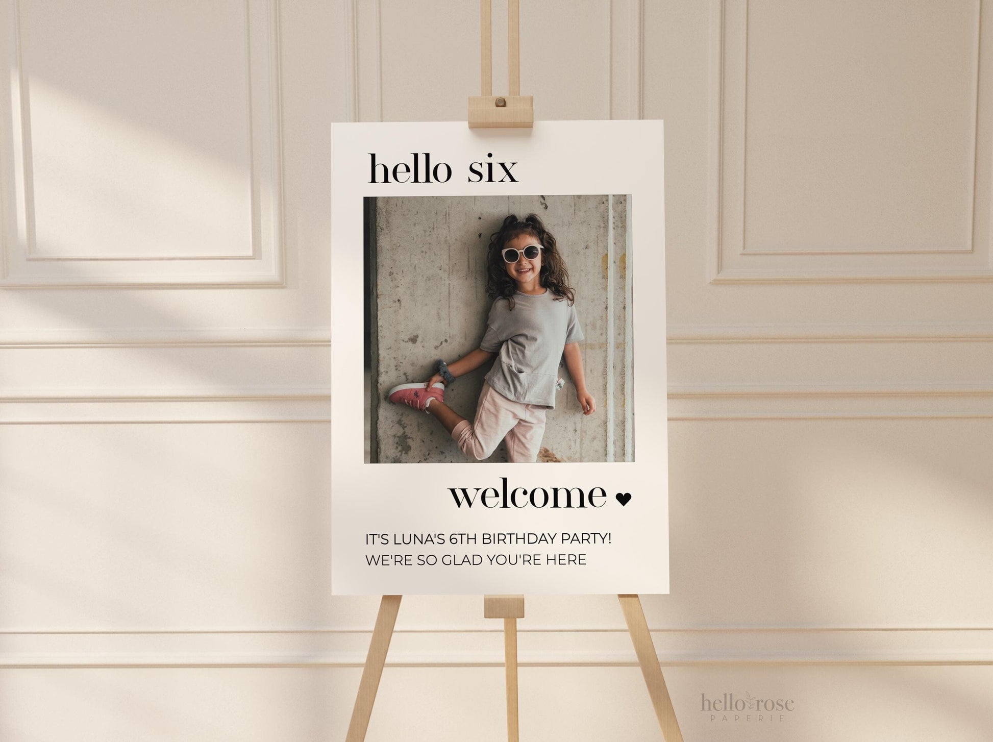Kids Birthday Welcome Sign, Hello Photo Sign, Boy or Girl First Second Third Fourth Fifth, Editable Template Digital Download TEMPLETT