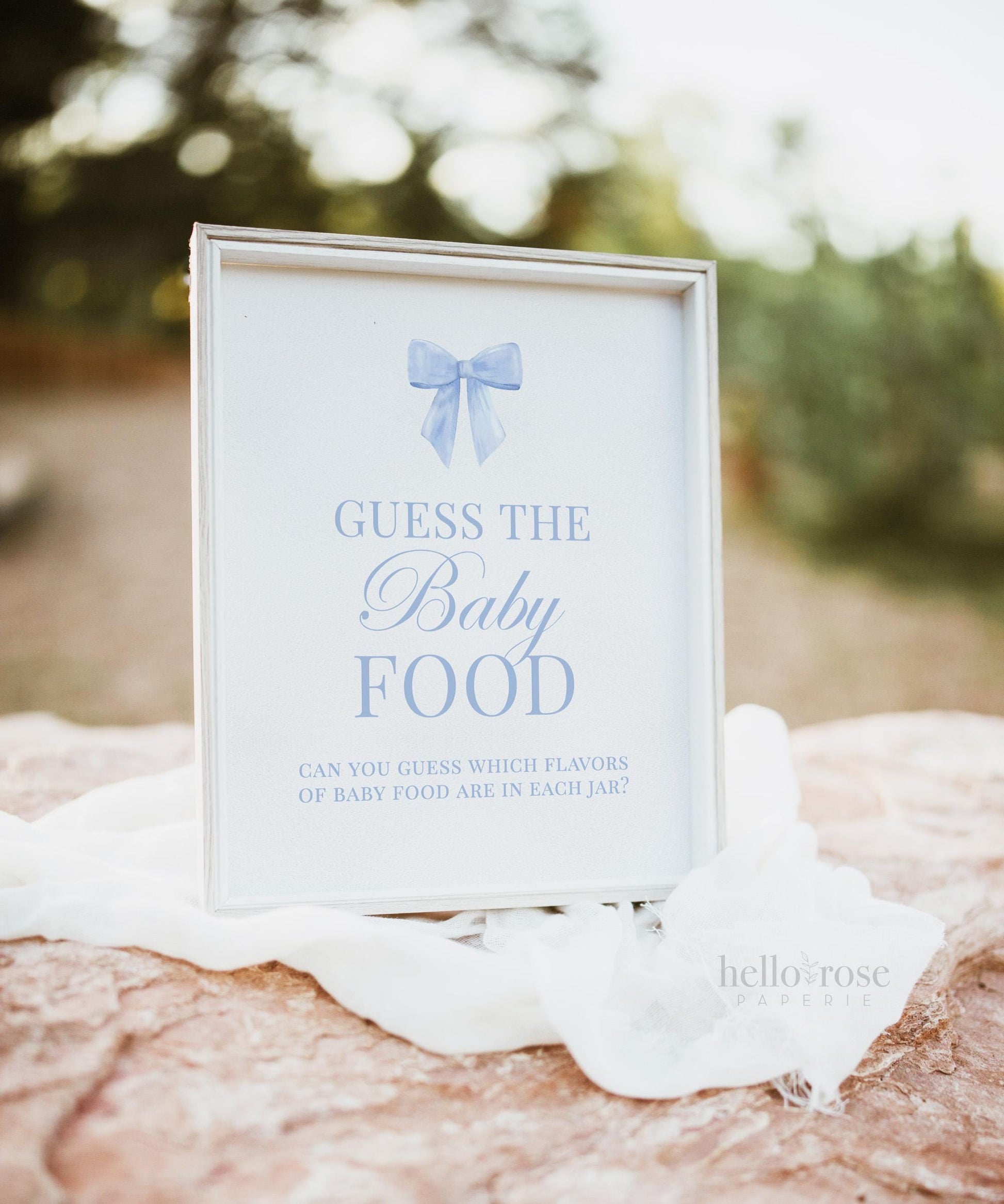 Guess the Baby Food Blue Bow Baby Shower Game, Guess the Baby Food Jar Game, Boy Baby Sprinkle, Editable Template Digital Download TEMPLETT