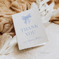 Bow Thank You Card Blue Editable Template, Bridal Baby Shower Sprinkle Gender Reveal Thank You, PRINTABLE Instant Digital Download TEMPLETT