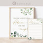 Advice for the Couple Sign and Card, Greenery, Personalized Bridal Shower Wedding Game, PRINTABLE Editable Template Download Templett G2-T