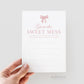 Guess the Sweet Mess Pink Bow Baby Shower Game, Guess the Chocolate Candy Bar Diaper, Girl Baby, Editable Template Digital Download TEMPLETT
