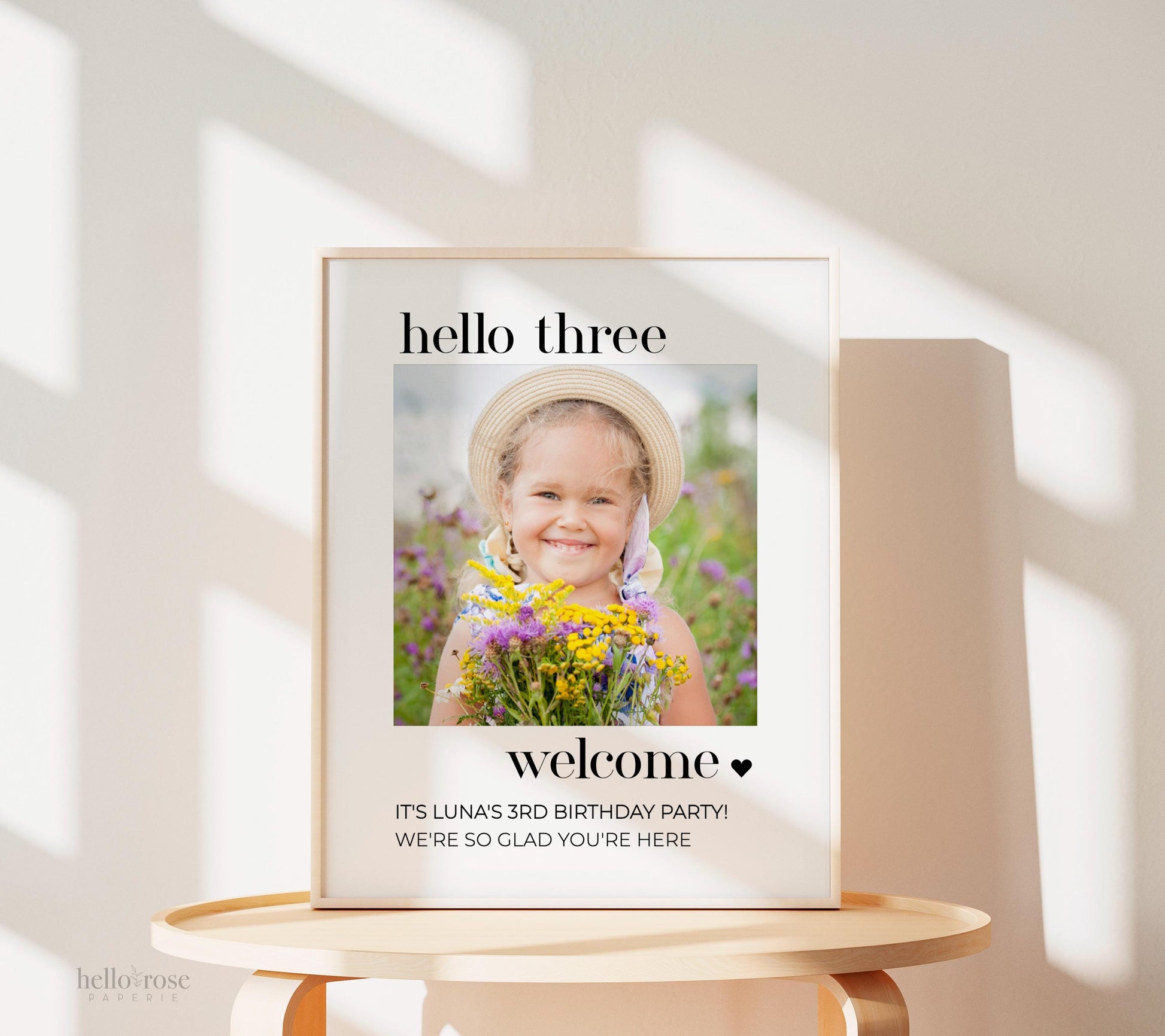 Kids Birthday Welcome Sign, Hello Photo Sign, Boy or Girl First Second Third Fourth Fifth, Editable Template Digital Download TEMPLETT