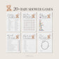 Bear Bundle of 20+ Baby Shower Games . Teddy with White Balloons, Boy Girl Sprinkle, We Can Bearly Wait, Editable Template Download Templett