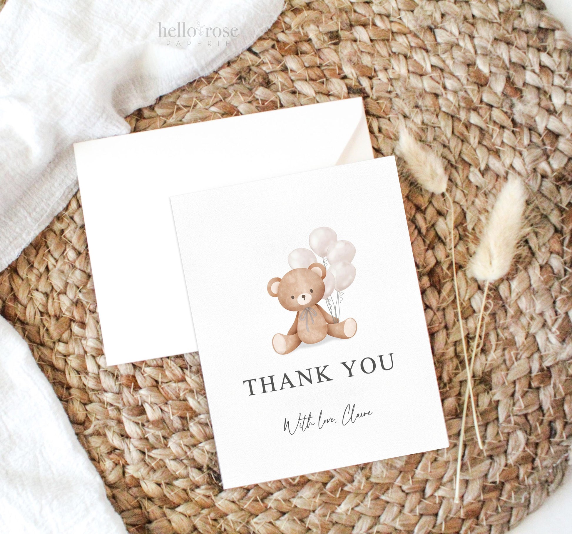 Bear with White Balloons Baby Shower Bundle of 60+ Games, Signs, Tags, Labels, Printable Editable Template Instant Download Templett
