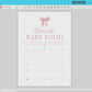 Guess the Baby Food Pink Bow Baby Shower Game, Guess the Baby Food Jar Game, Girl Baby Sprinkle, Editable Template Digital Download TEMPLETT