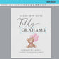 Guess How Many Teddy Grahams Baby Shower Game, Teddy Bear Girl with Pink Balloons, Baby Sprinkle,  We Can Bearly Wait, Template Download