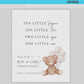 Gender Reveal Ten Little Fingers Toes Sign, What Will Baby Be, Bear with White Balloons, Boy Girl Baby Shower, Template Download Templett