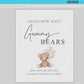 Guess How Many Gummy Bears Baby Shower Game, Teddy Bear with White Balloons, Girl Boy Shower, Baby Sprinkle, Template Download Templett