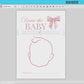 Draw the Baby Pink Bow Baby Shower Game, Girl Baby Sprinkle Game, Printable Editable Template Instant Digital Download TEMPLETT